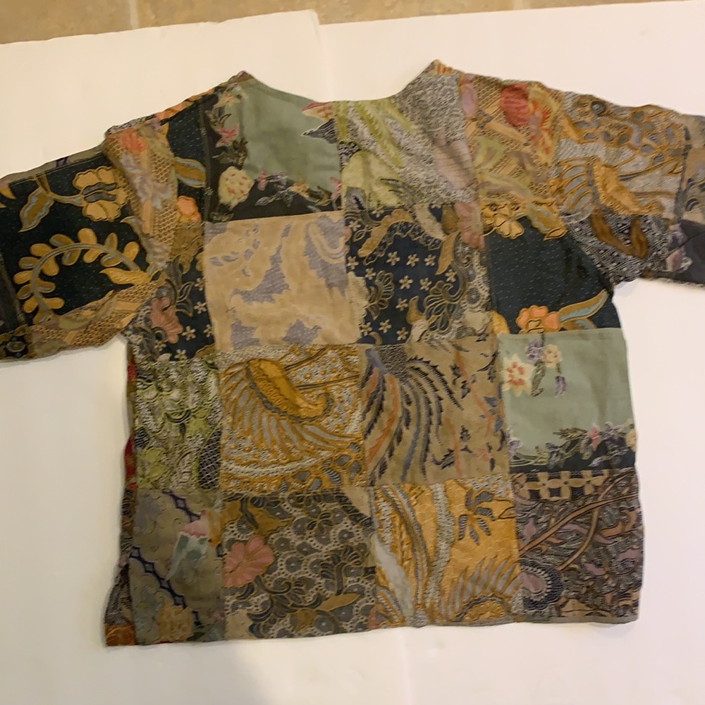 Patchart Patchwork Cotton Basic Crew Neck Tee - image 5